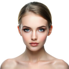 Obraz premium Beautiful brunette with clean face
