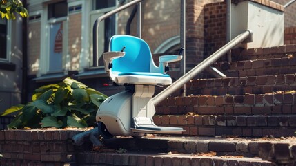 Outdoor stairlift emphasizes the importance of outdoor accessibility, providing a reliable and convenient way for elderly or disabled individuals to navigate steps safely.