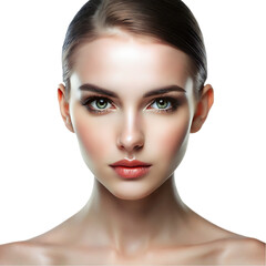 Obraz premium Beautiful brunette with clean face
