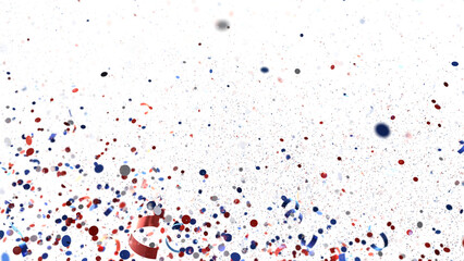 Confetti - Red white blue shiny confetti Confetti on white background, isolate, tricolor concept, independence and freedom day USA