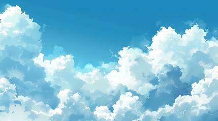 Azure Horizon: A Canvas of Blue Skies and White Clouds