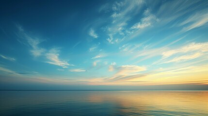 Obraz premium The sky is blue and the water is calm