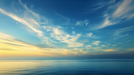 Fototapeta premium The sky is blue and the water is calm