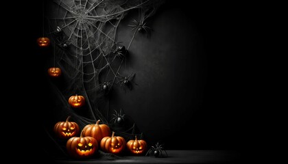 Spooky Pumpkin with Spider Web