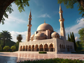 Obraz premium AI image generated mosquee