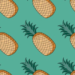 seamless background with pineapple