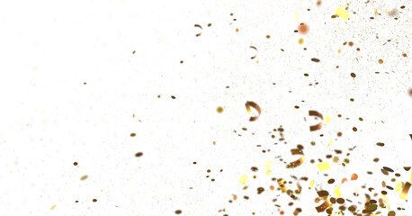 Radiant Revelry: Dynamic 3D Illustration of a Radiating gold Confetti Celebration