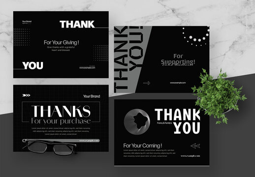 Black And White Brutalism Thank You Card