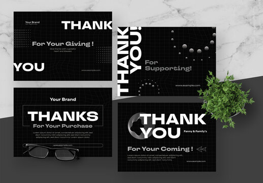 Black And White Street Style Thank You Card