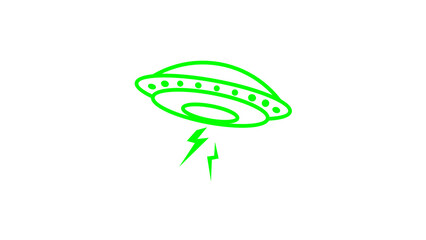 green ufo space isolated on white background