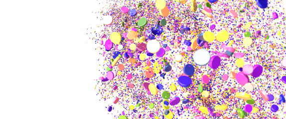 silver confetti explosion festive background