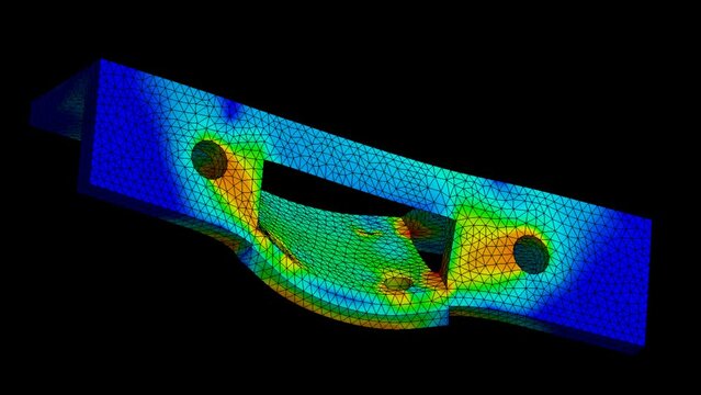 Mechanic simulation engineering - Mechanical part Displacement and stress finite element analysis