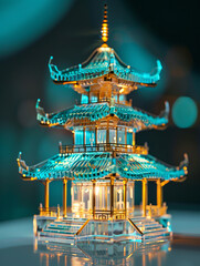 Fototapeta premium Miniature model of ancient Chinese architecture 