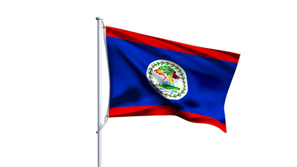 belize flag fluttering in the wind on transparent background, belize wavy realistic flag © mustapha