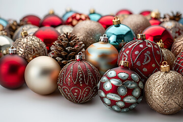 Festive Holiday Decorations Red Gold Green