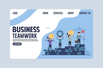 Landing Page Business Teamwork Concept Design Illustration