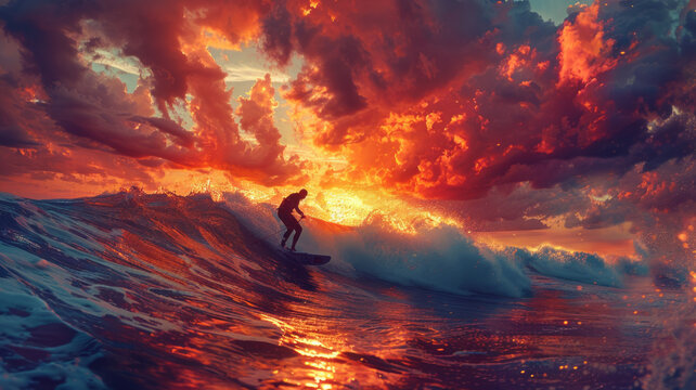 Kite boarding. Kitesurf freestyle at sunset.generative ai