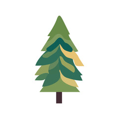 Spruce tree icon vector image, cartoon pine tree vector art, green spruce tree in flat design style illustration
