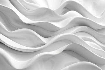 Obraz premium Abstract white 3D wavy background.