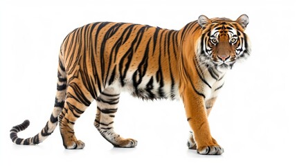 Fototapeta premium A majestic tiger with isolated background