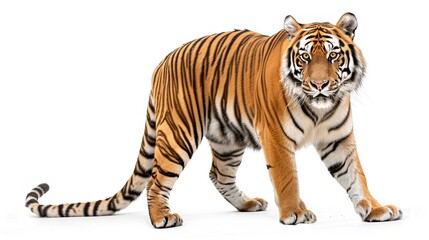Fototapeta premium A majestic tiger with isolated background