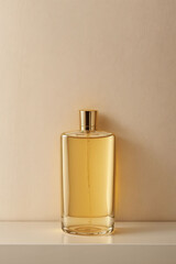 A Luxurious gold Bottle of Perfume. Men's Eau De Parfum, Fragrance spray. Perfume. Modern Luxury Parfum De Toilette, Arabic perfume