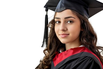 Educational theme graduating student girl in an academy