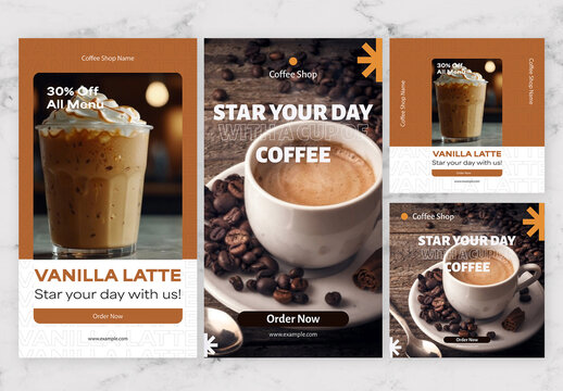 Brown And White Coffee Social Media Post