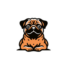cute pug dog vector drawing simple