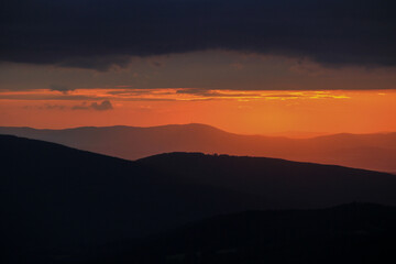 sunset in the mountains