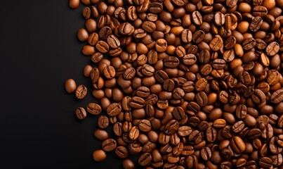 Fototapeta premium Bunch of coffee beans with empty space
