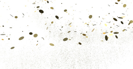 gold  Burst: Astonishing 3D Illustration of Bursting gold Confetti