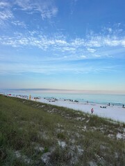 Upper evening view of Gulf of Mexico Florida Emerald Coast beach