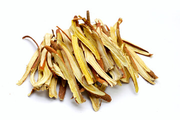 Liquorice sliced on white background.