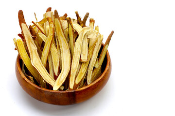 Liquorice sliced on white background.