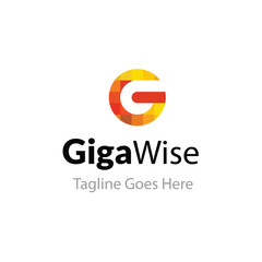 G logo , Giga Wise logo, Circular logo, Pixels logo, G letter  logo