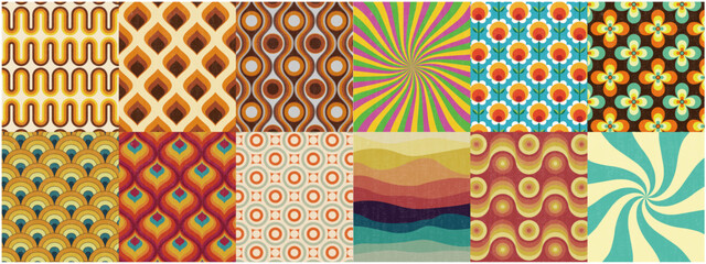 Retro vintage pattern design from the 60s and 70s