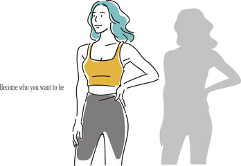 美しいスタイルの女性のイラスト