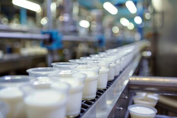 Obraz premium yogurt in the factory industry