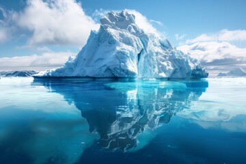 Fototapeta premium Tall iceberg with reflection in water