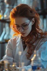 A Young female chemist working