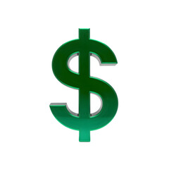 Obraz premium Green US Dollar sign icon on Transparent Background 