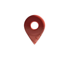 Red map pin marker on Transparent Background