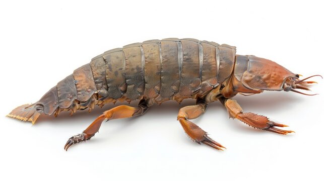 Eurypterus full body clearly photo on white background ,