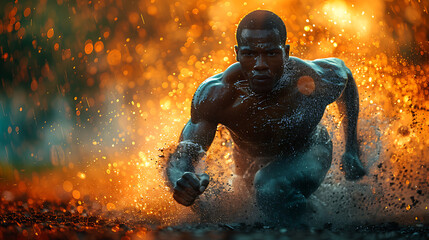 Fototapeta premium High-Intensity Fitness Action on Canvas