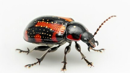 Flea Beetle full body clearly photo on white background , 