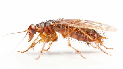 Fototapeta premium Flea full body clearly photo on white background , 