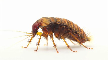 Flea full body clearly photo on white background , 
