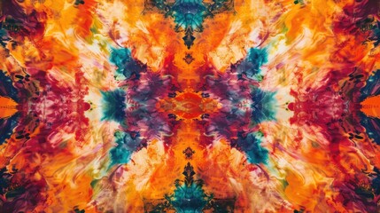 Contemporary Art Vibrant Tie Dye Patterns in Bold Colors