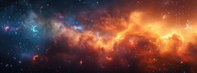 Fototapeta premium Cosmic marvels - vast universe and its countless galaxies, highlighting the awe-inspiring scale and enigmatic nature of the cosmos, and the secrets it holds.
